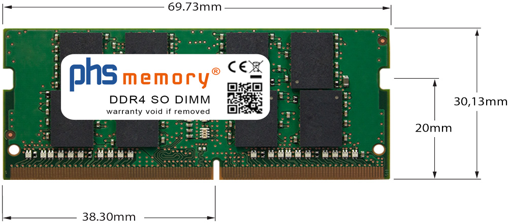 Arbeitsspeicher DDR4 RAM SO-DIMM 260Pin Maße
