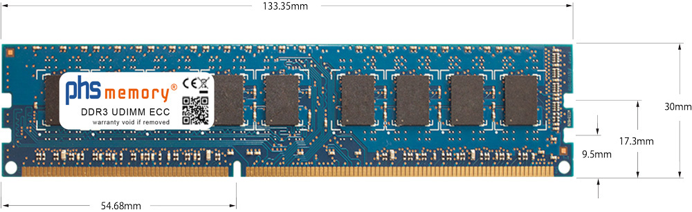Arbeitsspeicher DDR3 UDIMM RAM 240pin Maße